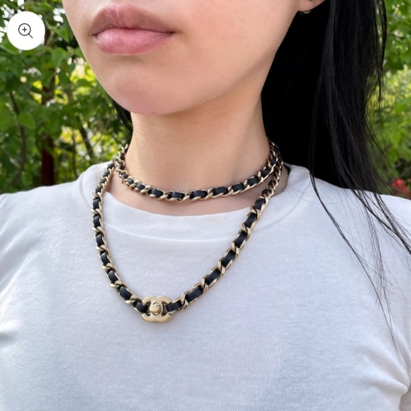 CHANEL Matelassé CC LOGO Trun Lock Chain/Leather Belt Gold - Picture 10 of 12